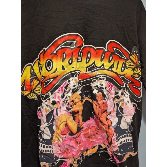 Boohooman Man Oversize Hip Hop Worldwide Tour Graphic Shirt - Picture 2 of 7